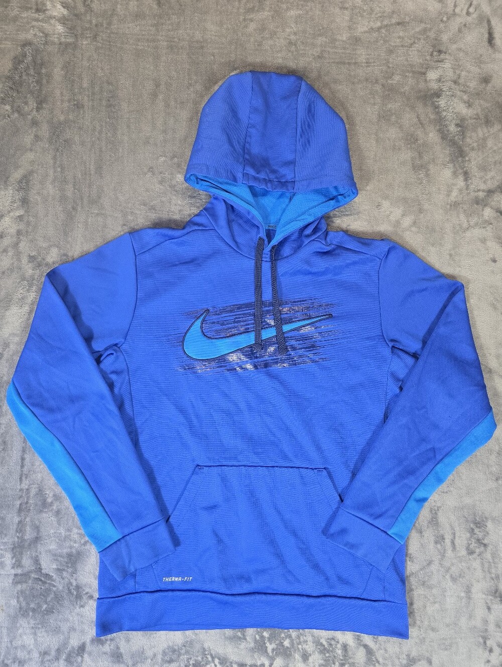 Nike Therma-Fit Hoodie Size Medium Blue Logo
